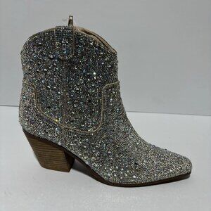 Cushionaire Women’s Bravo Rhinestone Western Boots, Size 8.5 M